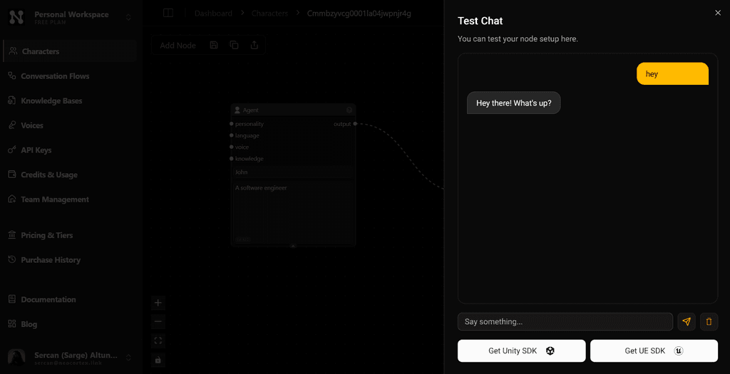 Neocortex Node Editor Testing