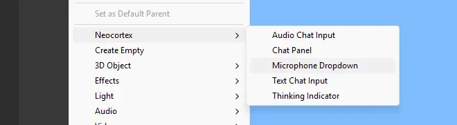 Neocortex Unity SDK UI Elements