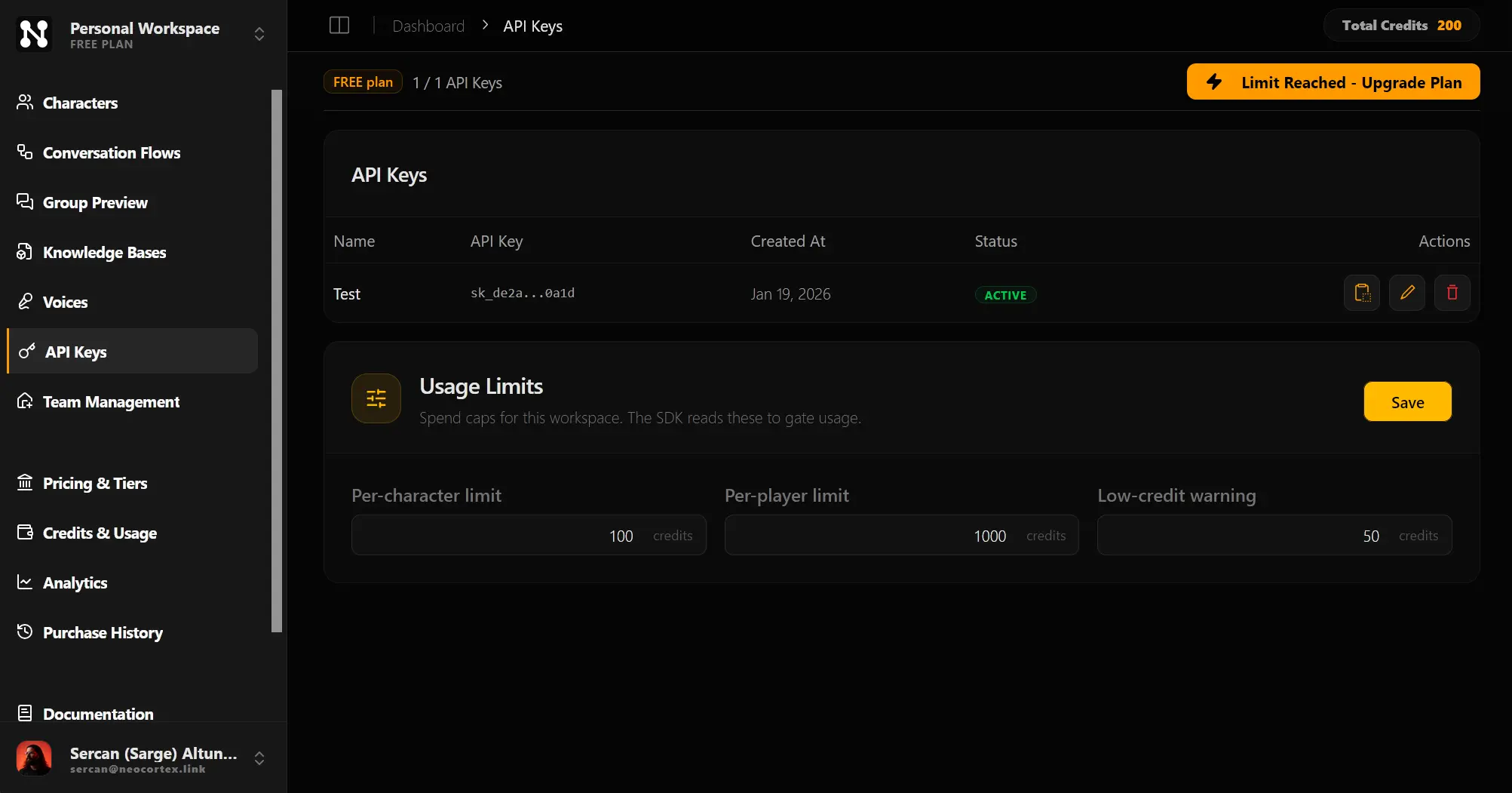 Usage Limits